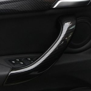 Cubierta de decoración de manija de puerta interior de coche de estilo de fibra de carbono para BMW X1 F48 2016-18 ABS 4 Uds estilo modificado de Interior de coche