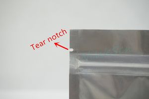 10x17.5cm Передняя четкое обратная щелчок чистой алюминиевой фольгой сумка ziplock, пакет прозрачности хризантем чая пищевая пылезащитная молния