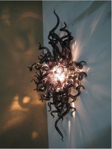 Classic Black Arts Lamp 100% Handmade Murano Glass Lamps for Bedroom Living Room LED Wall Sconce Lighting