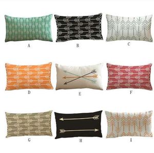 9 estilo retângulo arrow impressão cama casa ornamento festival festival caixa de almofada cobrindo cobre linho pillowslip têxtil venda