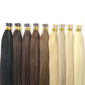 50g 50pcs Brazilian Human Hair I Tip Full Cuticle Remy Indan Peruvian Malaysian Keratin Pre-bonded Human Hair Extensions Lasting 2years