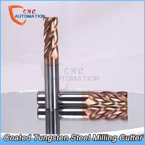 Tungsten Steel End Mill HRC60 nano alloy coated Straight Shank 4 Flute Solid Carbide CNC Milling Cutter