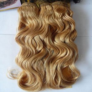 Brazylijska Dziewica Miód Blondynka Brazylijski Ciało Wave Włosy Wiązki Wiązki 100% Ludzkie Włosy Tkanie 100 g / szt 10-26 cal Remy Hair Extension