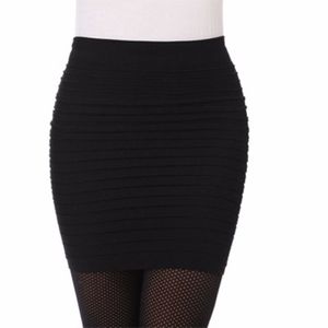 Atacado- New Mody Women Ladies Sexy Lápis Salia Elastic Pernecida Mini Saias de Cantura Alta Slim Para festa de escritório F2 barato F2