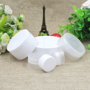 50 100 ml Tom Refillerbar Plast Cream Lotion Travel Packing Injektionsflaskor Pottburkar med PP Liner Makeup Mask Storage Holder Container