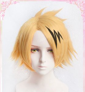 High Quality Kaminari Denki Wigs My Hero Heat Resistant Synthetic Hair Cosplay Costume Wig + Wig Cap