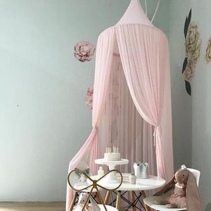 Baby Kids Bedding Round Dome Bed Canopy Cotton Linen Mosquito Net Curtain Mosquito Net Children Girl Room 3
