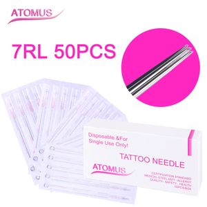 50pcs lot 7RL Tattoo Needles Tattoo Ink Cups Tip Kit Pre-made Sterilized Supply Disposable Sterile Disposable Tattoo Gun Kits