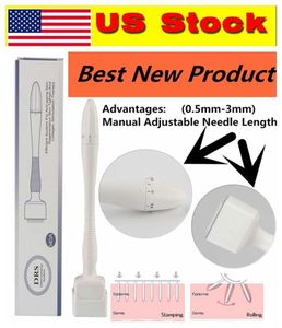 Wholesale white needle for sale - Group buy US Stock Adjustable DRS DermaStamp MicroNeedle Roller mm Needle Length Stainless Steel Needles White PC Handle