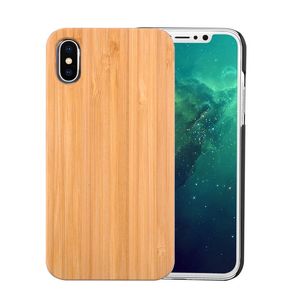 Snabb leverans Populärt träfodral till iPhone 7 8 x 10 6 6s plus trä mobiltelefon Väska PC Back Cover Shockproof för Samsung Galaxy S9 S8 S7