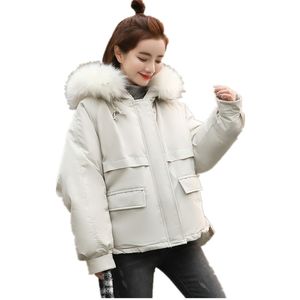 Caldo collo in pelliccia con cappuccio in cotone lungo Parka Plus Size Cappotto invernale da donna 2018 Abbigliamento per Mujer Femminile De Inverno Casaco S18101204