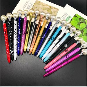 Kreativ Big Pearl Scepter Metal Ballpoint Pen Black Ink Studenter Stationery Present School Office Supply WJ003