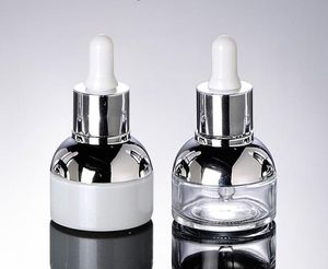 30 ml de Vidro Transparente Frascos Conta-gotas De Óleo Essencial Vazio Frasco De Perfume Mulheres Recipiente Cosmético Embalagem Pequena SN1285