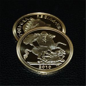 2010 British St George Dragon Gold Sovereign Coin Uk Gold Sovereign Dia. 40mm 1 Ounce Gold Plated