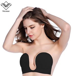 Wechery Reggiseno senza spalline Push Up Bralette Reggiseni sexy per bikini Abito da sposa Reggiseno adesivo invisibile Reggiseni di marca senza schienale