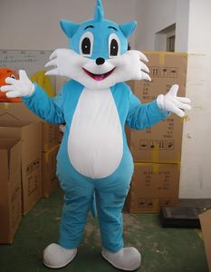 2018 venda Quente sorte gato azul boneca Fancy Dress Adulto Animal Mascot Costume frete grátis