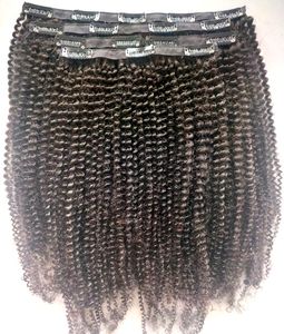 Brasilianische Menschen Jungfrau Remy natürliche schwarze Haare verworrene Coarse Klipp in den Haar-einschlag Weiche Doppel Gezeichnet Haar-Verlängerungen Rohboden