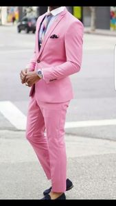 BES Design Pink Groom Tuxedos One-Button Mężczyźni Garnitury Formalne Biznes Mężczyźni Nosić Prom Ślubny Garnitury obiadowe (kurtka + spodnie + krawat + pas) nie; 455