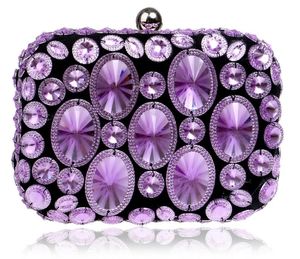 Borsa piccola con diamanti per Europa e Stati Uniti. Bellissime borse da donna colorate in resina e diamanti