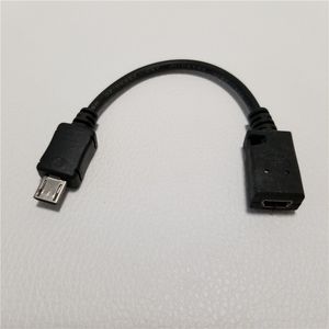 Micro USB macho para mini USB Adaptador USB Cabo de computador preto 10cm