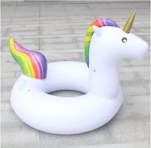 175cm Uppblåsbara flottor Uppblåsbara Unicorn Swim Ring Ride-on Pool Leksaker för barn Vuxen Animal Uppblåsbar Float Swimming Ring Vattenflotte