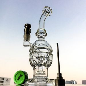 Glasbong Fab Eierbongs mit Titannagel und Kappe Wasserpfeifen Duschkopf Perc-Rohre Recycler Dab-Ölplattformen Faberge-Wasserpfeife MFE01