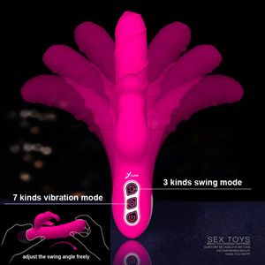 Kaninchen-Vibrator, 360 Grad drehbarer Vibrator, großer vibrierender Dildo, Klitoris-Stimulator, G-Punkt-Vibrator, Sexspielzeug für Erwachsene für Frauen, S18101003