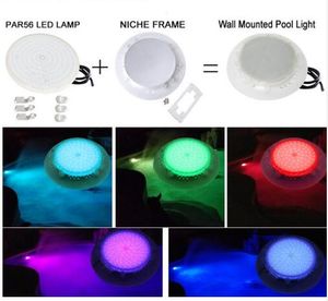 2018 New Underwater Lights LED Swimming Pool Lamp Par56 Wall Mounted Pond Light AC 12V 18W 42W IP68 Waterproof RGB Colors Change or White
