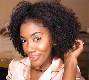 Lindo afro curto bob kinky curly peruca cheia brasileira do cabelo africano Ameri simulação cabelo humano afro curly peruca para as mulheres