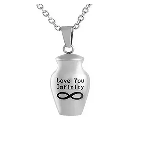 Wholesale customization unlimited love small jar stainless steel necklace to commemorate pet dog cremation urn funeral jewelry pendant