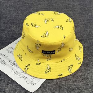 Panama Two Side Reversible Unisex Fashion Bucket Hat Bob Caps Hip Hop Gorro Men Summer Cap Sad Boys Beach Sun Banana Bucket Hat