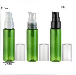 100 x 30 ml grön bärbar plast lotion pumpflaska 30cc shampoo container