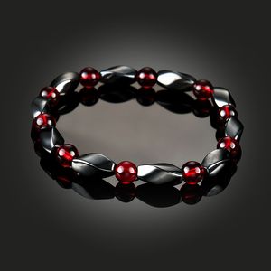 Sa￺de de hematita magn￩tica Bracelet Stone Sicor de cordas de pulseira punho de pulseira homens homens poder