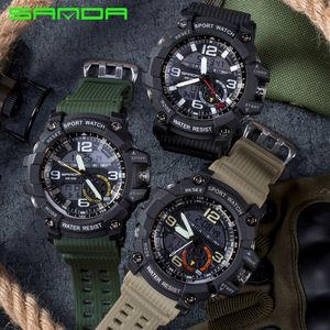 Sanda Digital Watch Men Military Army Sport Watch Water Resistant Date Calender LED Electronicswatches Relogio Masculino263V