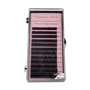 HPNESS 3 Trays/Lot Eyelash Extension 3D Individual Lashes C D U Curl All Sizes 8-15mm Mixed Length in One Tray