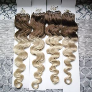 7A Brazilian Virgin Remy Hair Body Wave G s T2 Micro Loop Hair Extensions Ombre Hair Extension Micro Bead Links Machine Made