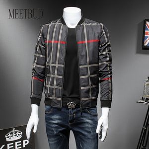 MEEBBUD New Fashion  Spring Autumn Men jacket Slim Casual men outwear Man Jackets Male coats Plaid Overcoat M-5XL MEET629