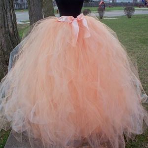 Handmadefashion Długość podłogi Ślub Tulle Spódnica Overkirt Girls Fluffy Dorosłych Tutu Dance Mesh Spódnica Petticoat Faldas Saias Jupe