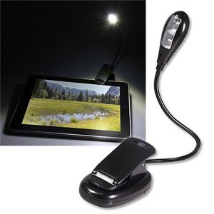 Portable Gadget Super Bright 2 LEDs Book Light Dual LED Flexible Clip-On Reading Lamp For E-Readers Books on Bed DHL FEDEX EMS FREE SHIP