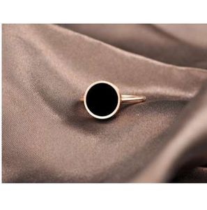Wholesale vintage round rings resale online - JeeMango Vintage Wedding Ring for Women Minimalist Rose Gold Color Round Acrylic Stone L Stainless Steel Rings Jewlery R170416204903