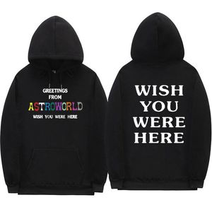 Saludos de Astroworld Hoodies Moda Carta Streetwear Hip Hop Hombre y mujer Sudadera con capucha Sudadera