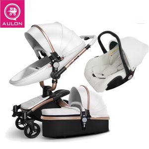 Strollers# Baby Stroller Pu designer Leather Can Sit and Lie Four Seasons Winter Russia Luxury suit brand popular soft fashion comfortale Q2404291