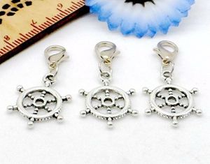 100Pcs alloy Rudder Charms lobster Clasp Dangle Charms For Jewelry Making findings 34x15mm new