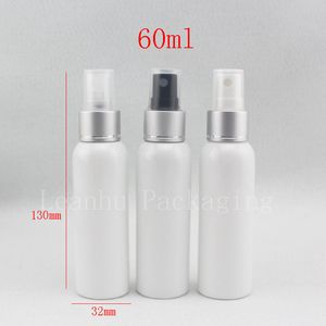 Großhandel 60ml weiß eloxiert Spray Parfümflaschen, Make-up Einstellung Sprühflasche, anodisierte Düse für Parfüm leeren Behälter