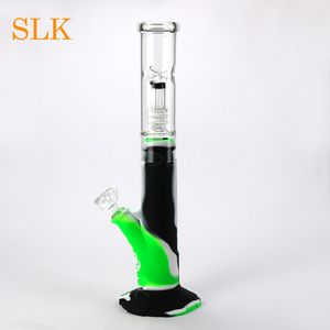 Hookah Silicone bongs 14 inch with glass filter 14.4 mm glass set percolator glass bong dab rig new arrival