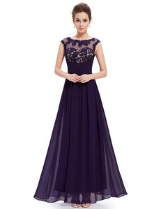 Vestidos de novia ucuz stok nedime elbiseler bir çizgi kapağı kollu aplike aplike şifon uzun resmi parti gece elbise DH4256