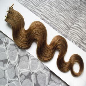 Tape In Human Hair Extensions 100g Skin Weft Tape Hair Extensions 40pcs/lot Brazilian Body Wave Hair Products