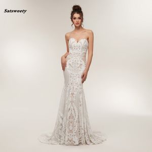 Saudi Arabai Lace Mermaid Formal Party Dresses sweetheart Sexy Long prom Gowns side stunning sequins Vestido de Novia 2023