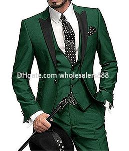 熱い販売新婦のピークラペルの新郎新婦のタキシードチケットポケットの男性スーツウェディング/プロディング/ディナーBest Man Blazer（ジャケット+パンツ+ネクタイ+ベスト）K803