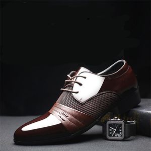 2018 New Arrival Men Shoes Black Brown Burgundia Prawdziwej Skóry Mężczyźni Business Buty US Rozmiar 7-11 Z Darmowa Wysyłka